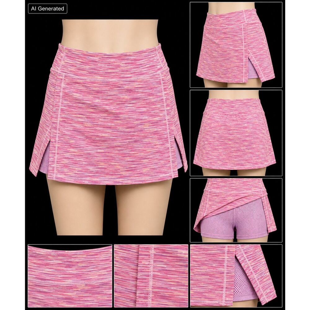 Athleta Girl Skirt Size Large L 12 Goal Getter Skort Pink Stripe Summer Spring